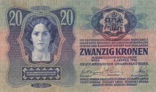 Croatian States 20 Corone 1st, 1920 reverse